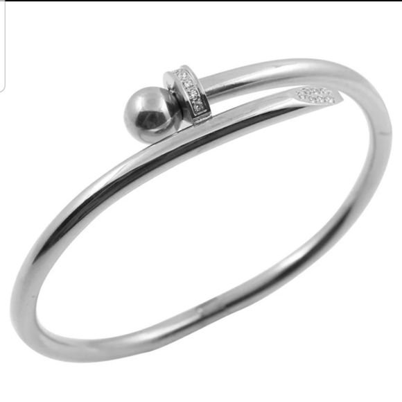 Nail Bracelet with Cubic Zirconia Stones Stainles - Picture 3 of 4